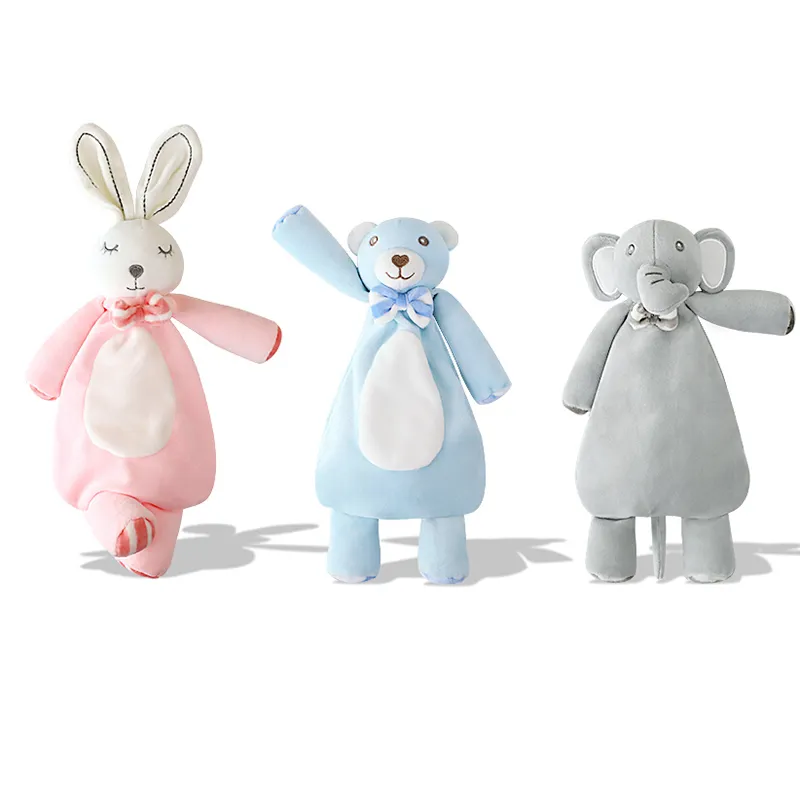 Baby Pluche Gevulde Cartoon Bear Bunny Soothe SOPEASE POP voor pasgeboren zachte troostende handdoek slapende speelgoed gift fabriek Beste 10 stks groothandel