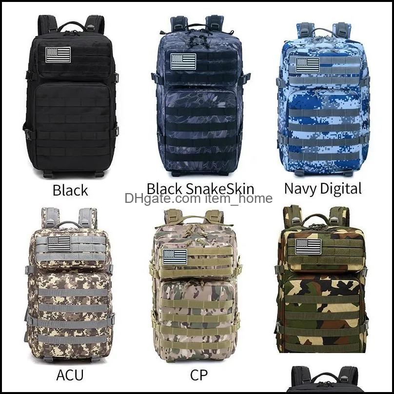 Outdoor Bags 50L Large Camouflage Army Backpack Men Military Tactical Backpacks Assault Molle Pack Waterproof Hunting Trekking