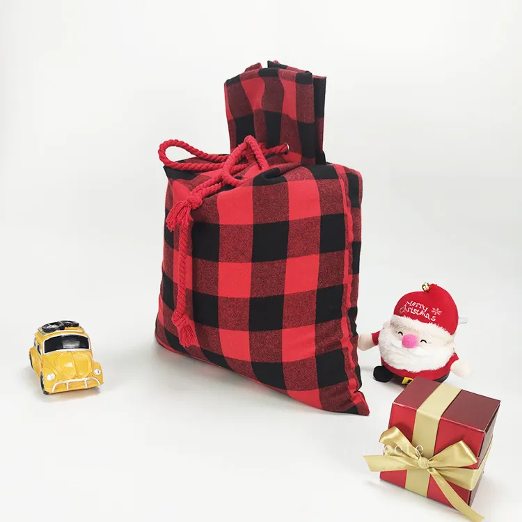 Juldekoration Candy Bag Drawstring Fickor Santa Sacks Festival Förvaringspåsar T2i52786