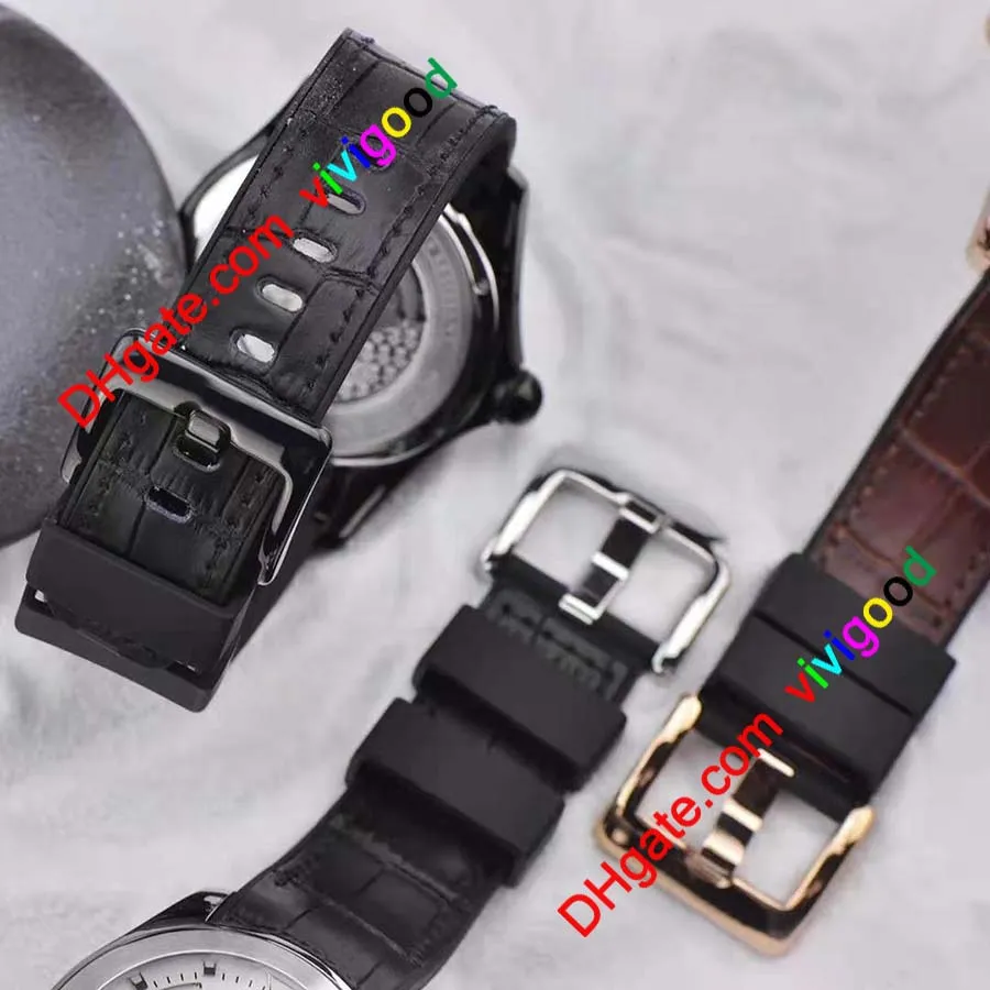 Novo relógio bolha 3 cores relógio masculino automático com data pulseira de couro preto Watches281U