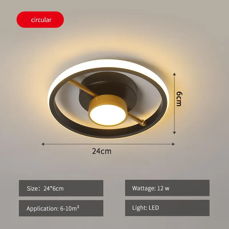 Ceiling Lights Modern Led For Hall Entrance Balcony Round Black Gold Shape Iron Lighting Drop Plafonnier Luminaria325A