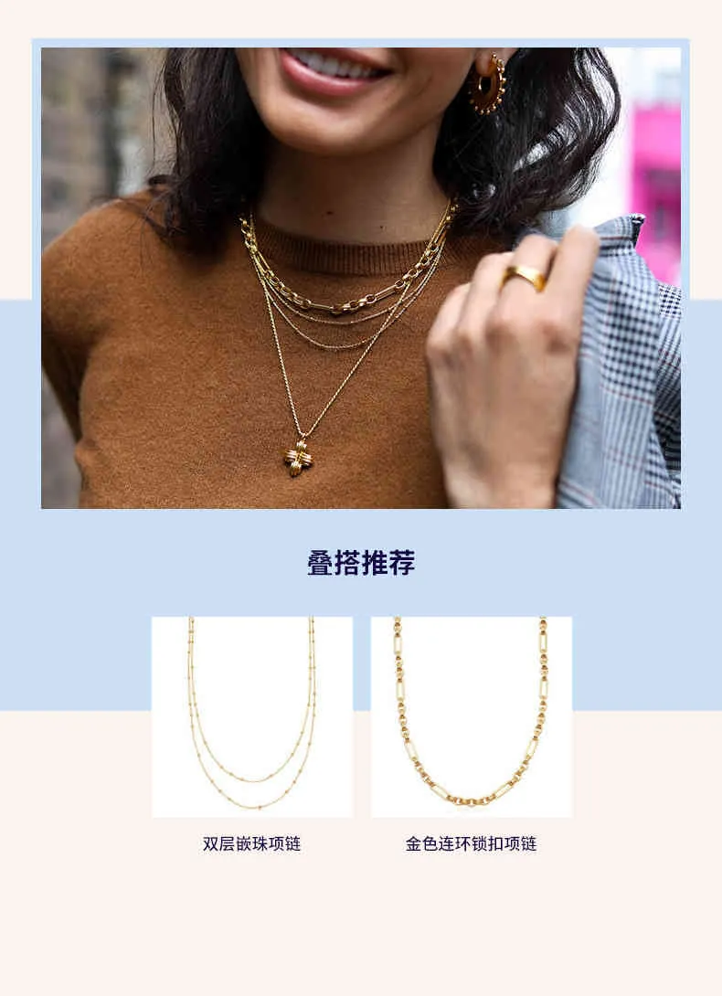 Missoma Gold Necklace Fashion Light 고급 진공 도금 18K 골드 컬러 프리핑 스웨터 체인 230F3689327