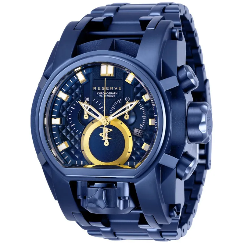Rezerwuj śrubę Zeus Niepokonany luksusowy zegarek ze stali nierdzewnej Najwyższa jakość Men039s Quartz Wirstwatch Invicto RelOJ de Hombre6251133