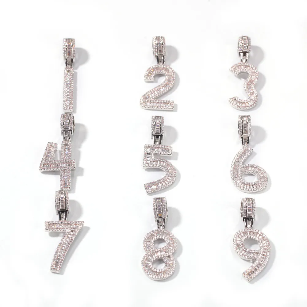 Jóias de jóias de moda preenchida com 09 Número de colar de colar letras de combinação de pingentes CZ Acessórios de rapper de presentes de zircônia8616804