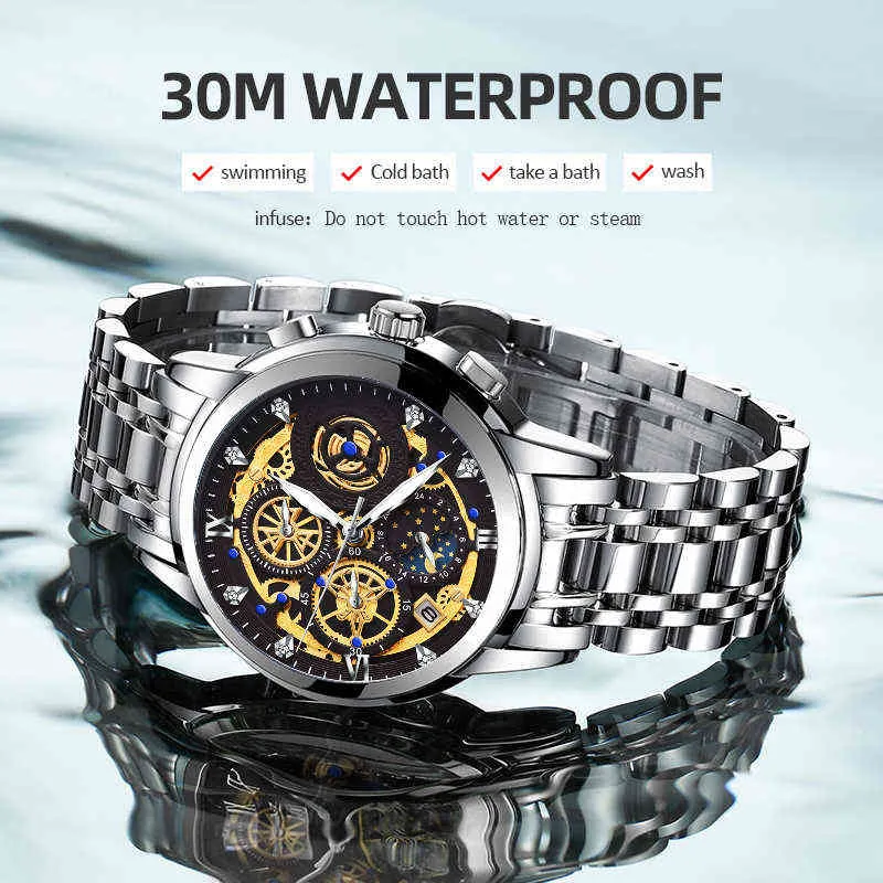 DOIT Men Watch Top Luxury Brand Big Dial Sport Watches Mens Chronograph Quartz Wristwatch Date Male Clock Relogio Masculino 220113236E