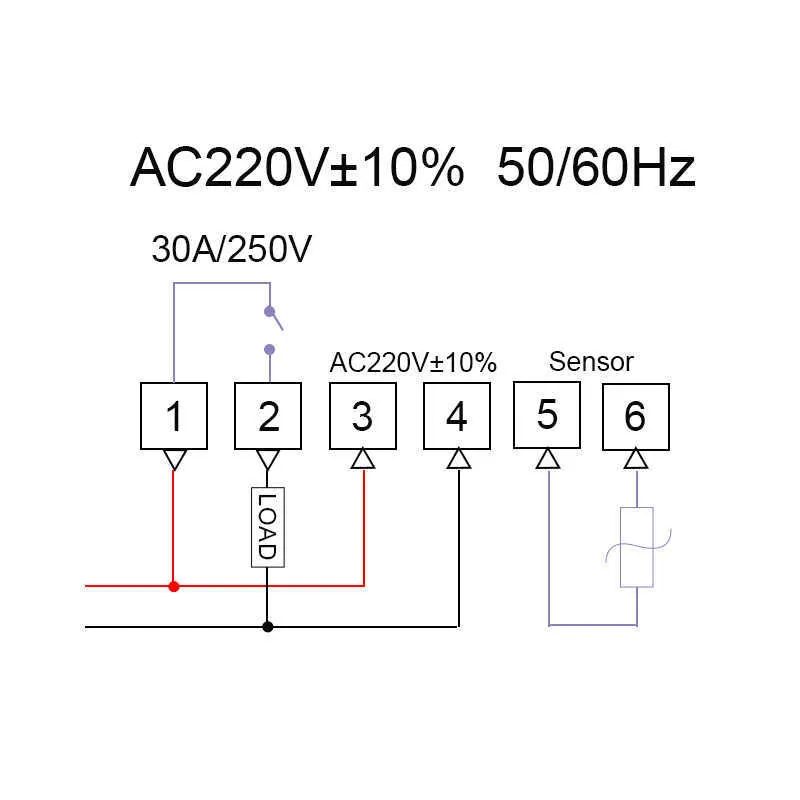 Regolatore di temperatura digitale 220 V/30 A KT8230 Uscita relè termostato -30 ~ 300 gradi con sensore NTC 210719