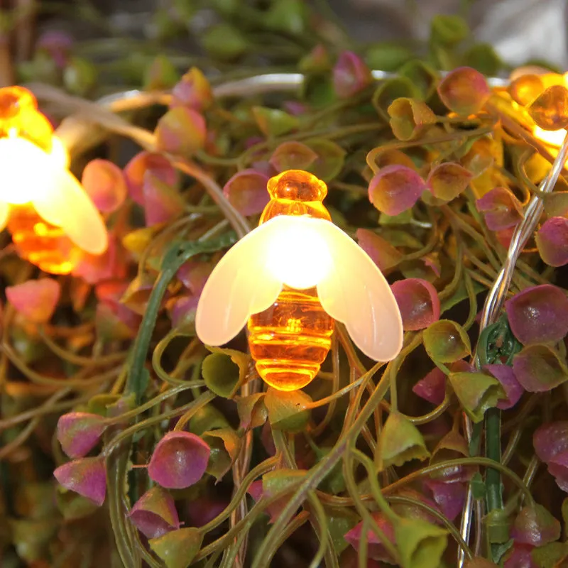 Abeille fée guirlande lumineuse extérieur étanche abeilles à miel décor pour jardin décorations de noël blanc chaud