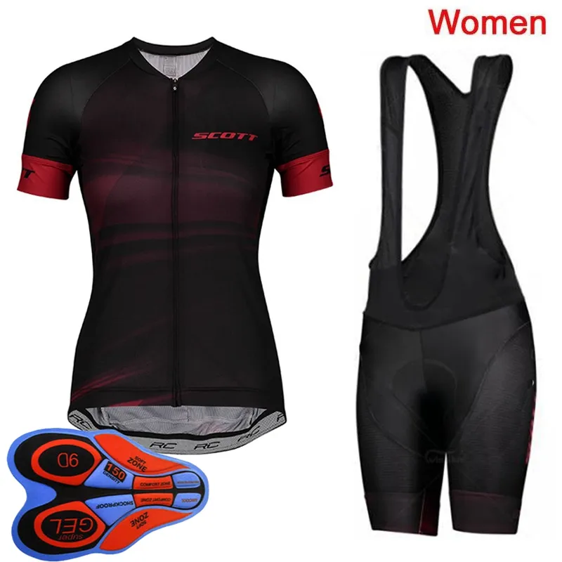 2021 Womens SCOTT Team Cycling Jersey Set Summer quick dry short sleeve Bicycle clothing breathable Bike Outfits Sports uniform Y2274F