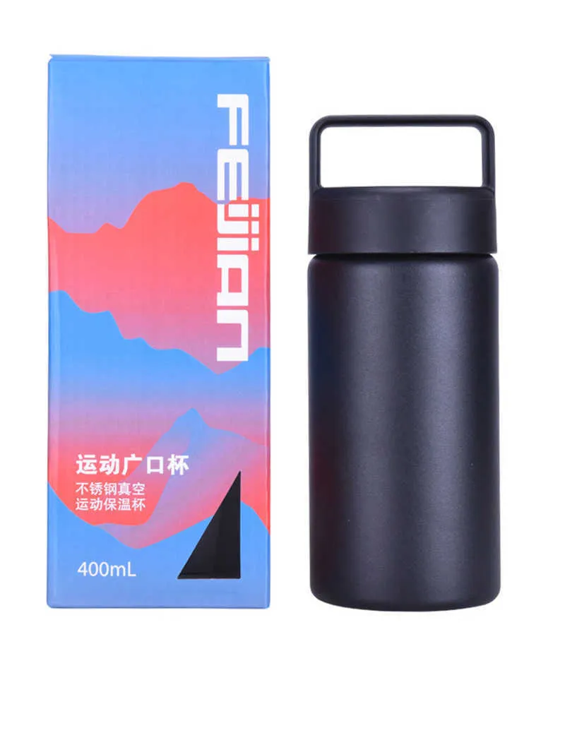 Feijian termos kolv vaccum flaskor 18 10 rostfritt stål isolerat bred munvatten flaska för kaffete hålla kall 210907248w