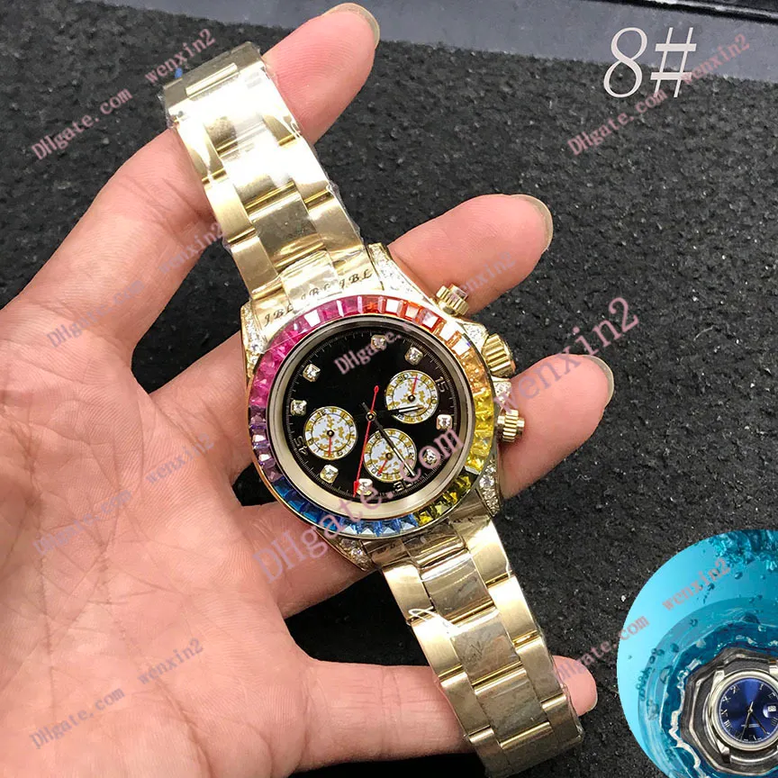 wysokiej jakości męski zegarek Diamond 40mm 2813 Automatyczne sportowe zegarki na rękę Stal Bez chronografu