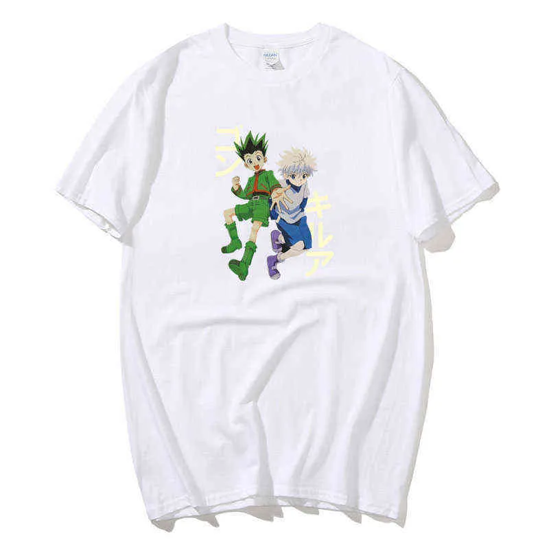 Hommes Femmes T-shirts Tops Kawaii Hunter X Hunter T-shirt Killua Zoldyck T-shirt Ras Du Cou Équipé Doux Anime Manga T-shirt Vêtements G1217