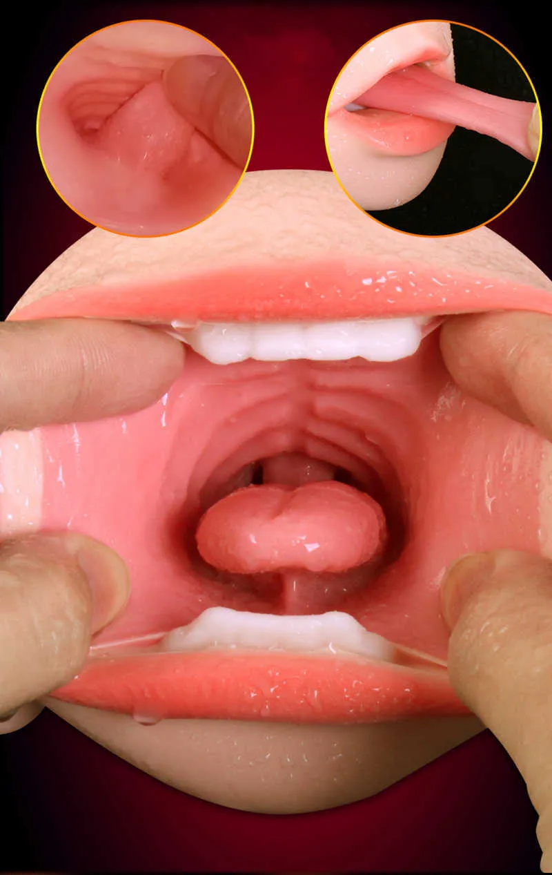 입으로 남성 수음 섹스 토이 남자 구강 자위 컵 깊은 목구멍 입 현실적인 질 음부 음경 마사지 P0825