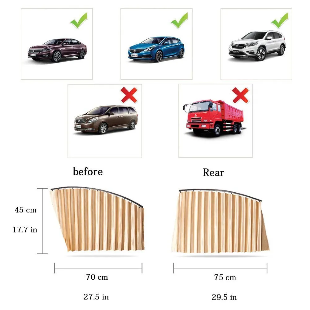 Cortinas Instalación magnética Coche Parabrisas Parasol Cortina Ventana lateral Uv Protection282p