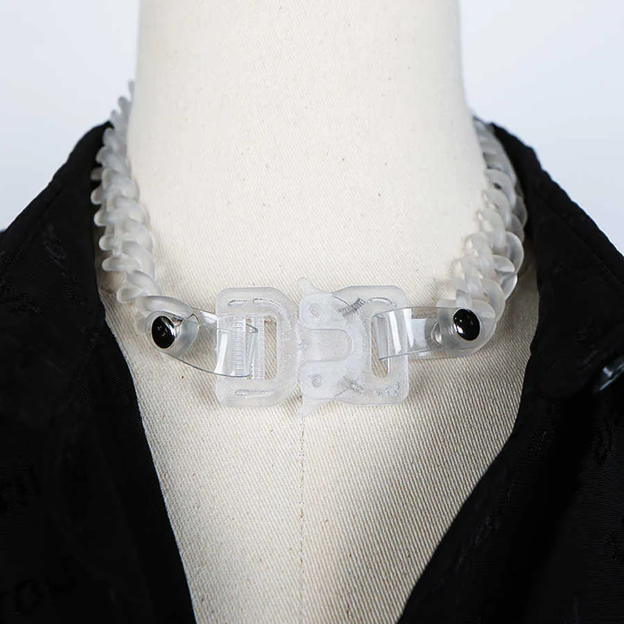 1017 Alyx 9sm Transparent Bracelets Men Women Classic Alyx Chain Bracelet High Quality Matte Transparent Plastic Safety Buckle Q0622