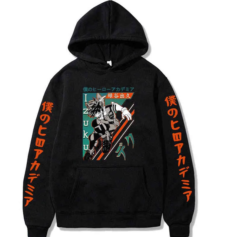 Mens Hoodies My Hero Academia Unisex Pullovers Hoodies Sweatshirts 90s Anime Hoody Streetwear Tops H1227