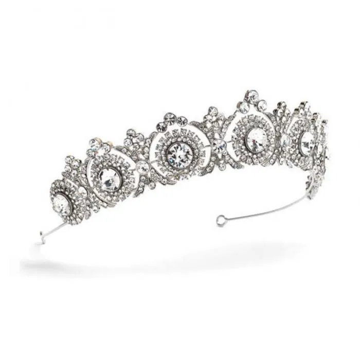 FORSEVEN Strass di cristallo Sposa Diadema Copricapo Fiore Noiva Diademi e corone Accessori da sposa Gioielli capelli da sposa JL