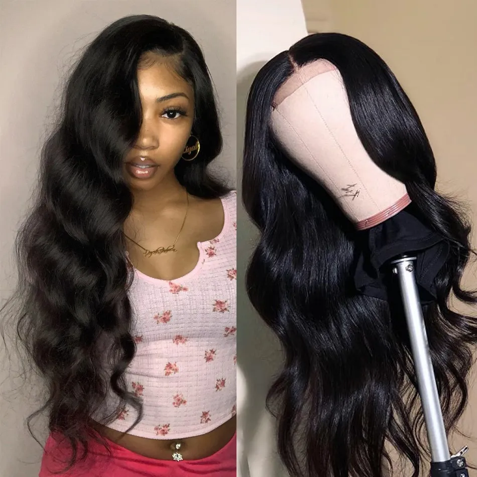 5x5 HD Lace Closure Wig Remy Raw Body Wave Indian Human Hair Wigs for Women