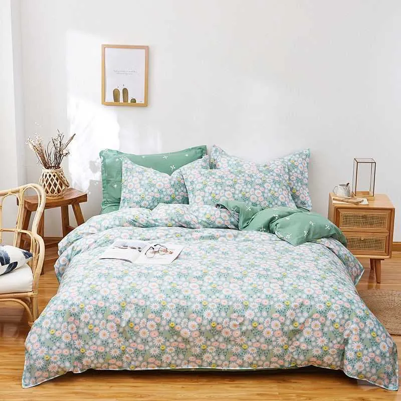 Bettwäsche-Set, 3/4-teilig, 100 % Baumwolle, Bettbezug, große Bettdecke, Bettwäsche, volle Queen-Size-Größe, luxuriöse Heimtextilien