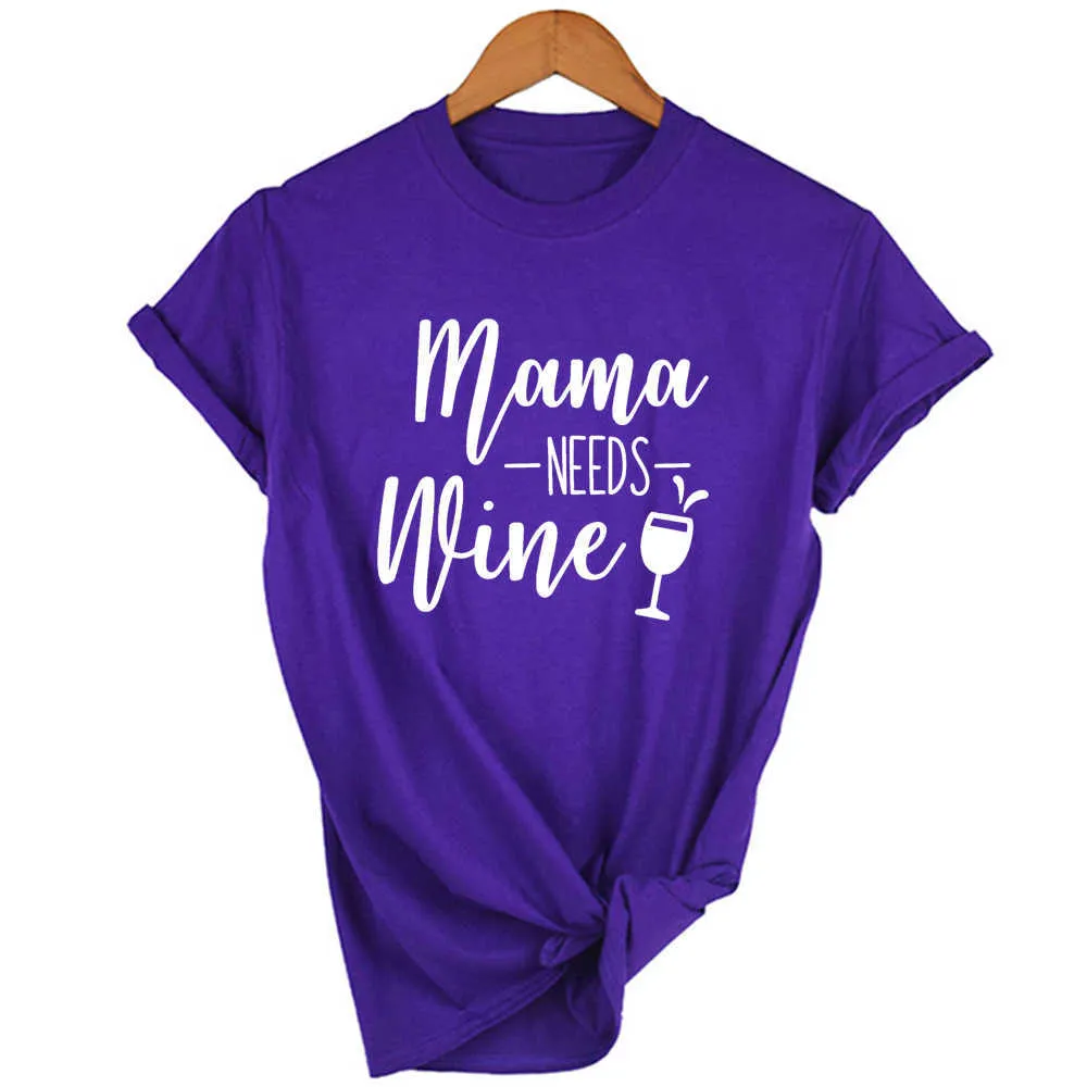 Mama heeft wijnbrief afdrukken T-shirt vrouwen korte mouw grappige zomer kleding streetwear vrouwelijke moeder leven esthetische grafische tees x0628