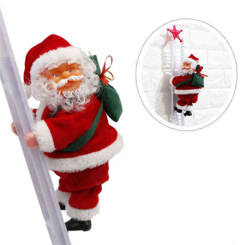 Giocattoli elettrici di Babbo Natale Salire la scala Natale Vecchio Bambola Musica Bambini creativi Regali di Natale Giocattolo U3 211104