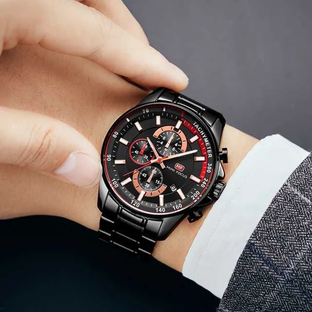 Luxury Brand Mini Focus 0218G Mens Quartz Chronograph Wrist Watch278c