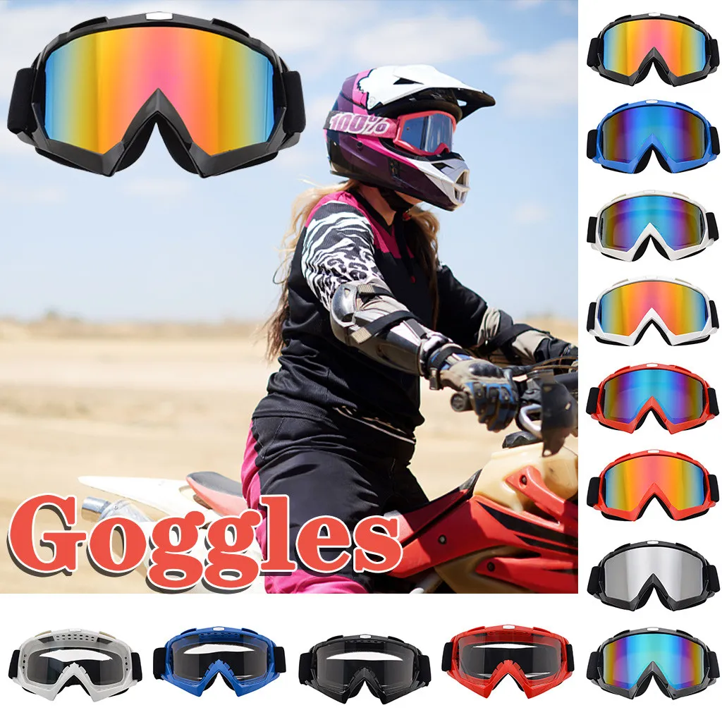 Homens ao ar livre e óculos de motocicleta de moto Óculos de esqui óculos de estrada Óculos à prova de vento exterior espelhos de capacete óculos de equitação