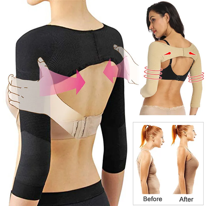 Zity Mulheres de Compressão Braço Shaper Shaper Corretor de Mensagem Longa Sleevelete Braço Shapewear 210317