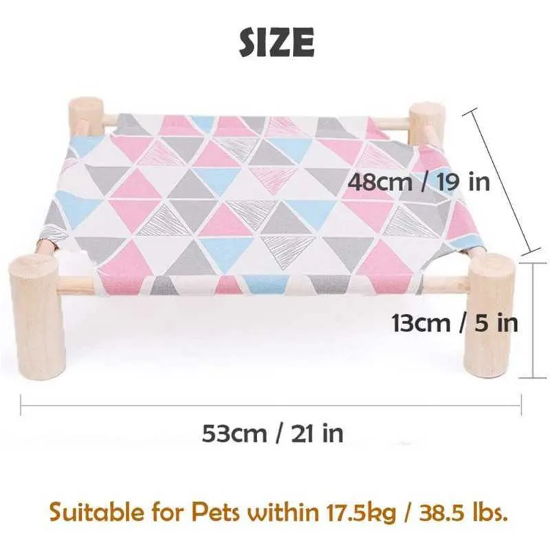 Pet Cot Łóżko dla Cat Dog Portable Podwyższony Letnie Oddychające Odłączane podniesione Kitty Puppy Nest Trwałe Dostawy na płótnie * 211006