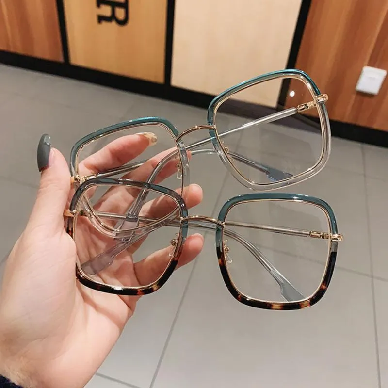 Sunglasses Oversized Clear Square Glasses Women Fashion Anti-blue Optical Frames Classic Plastic Eyeglasses Eyewear300L