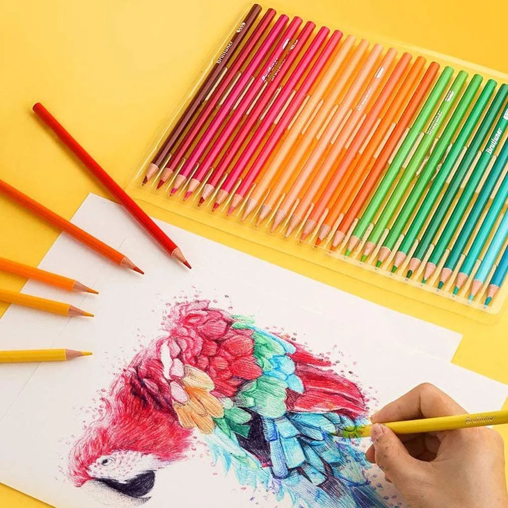 BRUTFUNER 4872150180 색상 색상 색칠 공개 연필 스케치 및 색칠을위한 연필을 그리기위한 수채화 연필 210226