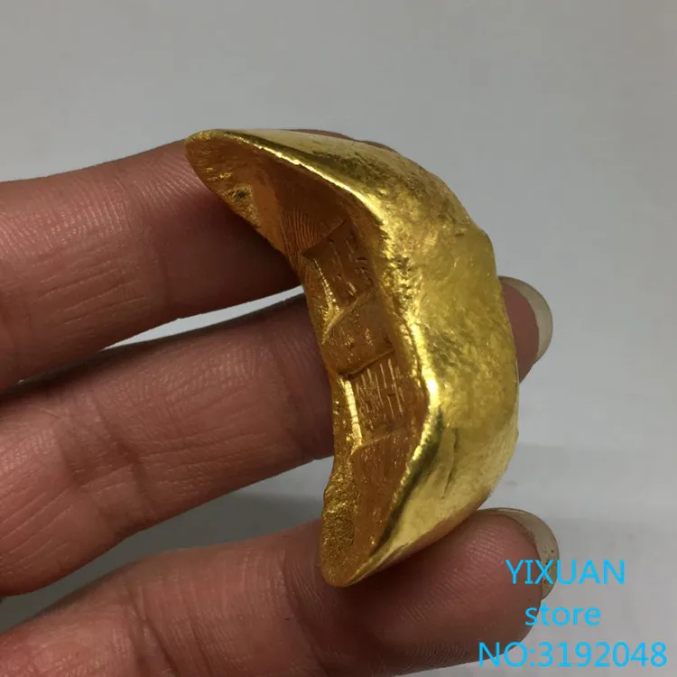 Goudstaven goud Yuanbao oude munten oude voorwerpen precisiegieten tien jaar Qianlong lettertype willekeurige aflevering6310424