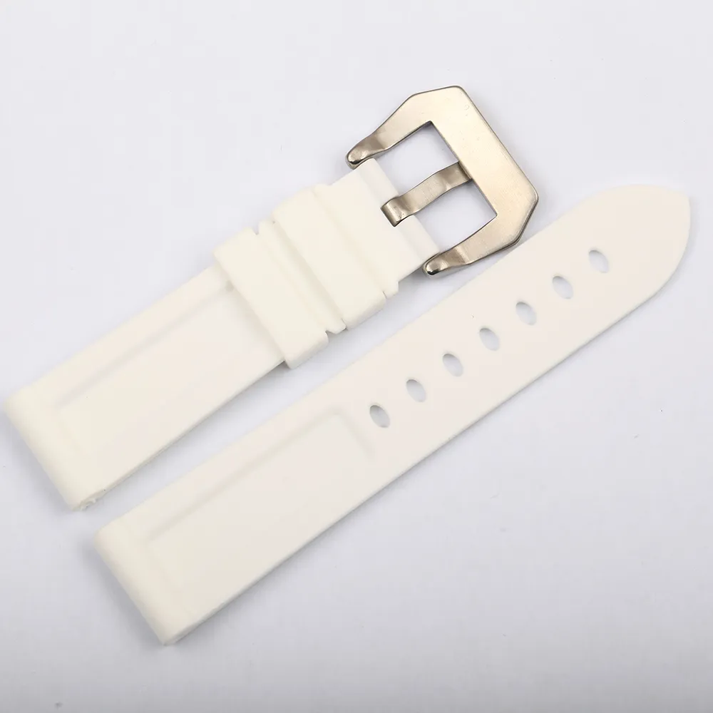 Wholesale Rubber Waterproof Watch Silicone Watch Strap Black,Blue,Green,Orange,White Watchband 22mm 24mm