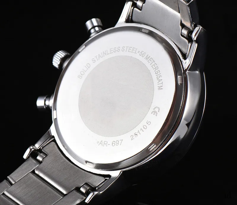 Montres de marque hommes mâle multifonction Style métal acier montre-bracelet à Quartz petits cadrans peuvent fonctionner A20309Z
