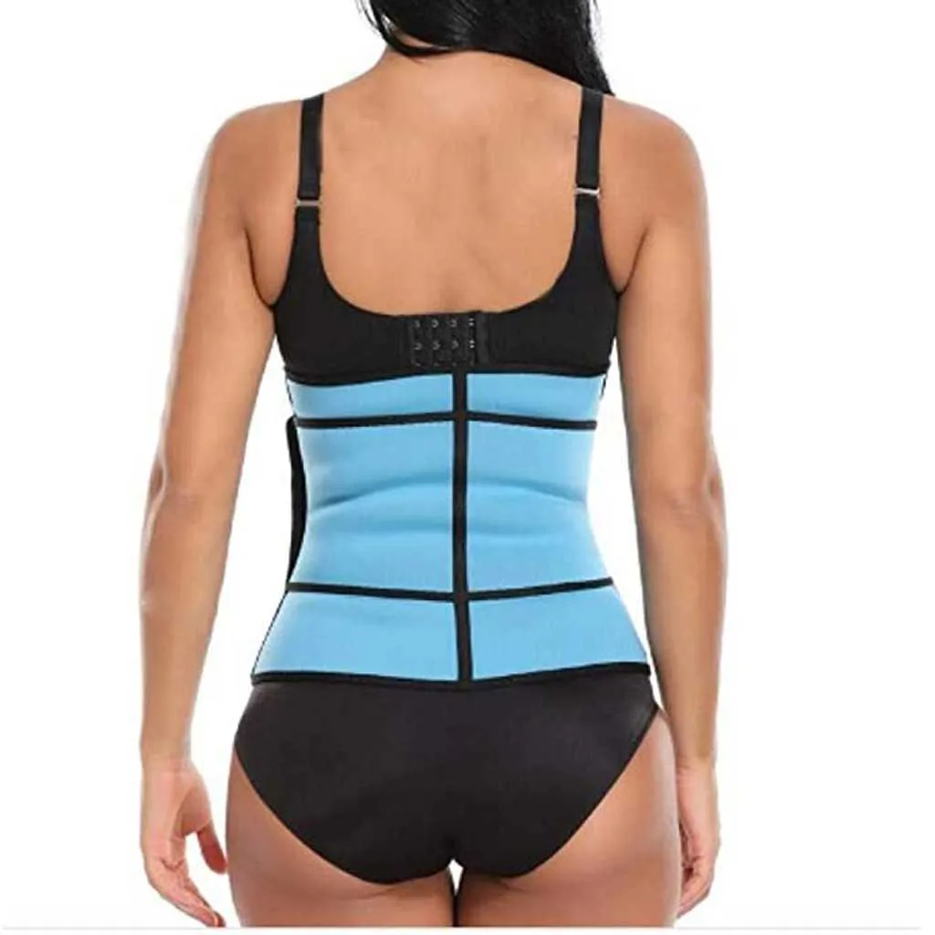 Adult Women Men Shapewear Trimmer Neoprene Fat Burning Sauna Waist Trainer Body Shaping Zipper Abdomen Belt Slimming