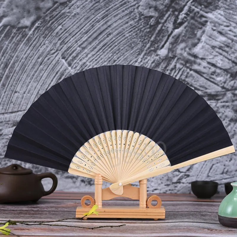 Çin Fold Hayranları Bambu El Kıvrımlar Fan Yaz Antik Kostüm Kağıt Fanning Ev Masaüstü Dekorasyon Sundries Özelleştirilmiş Logo BH6200 TYJ