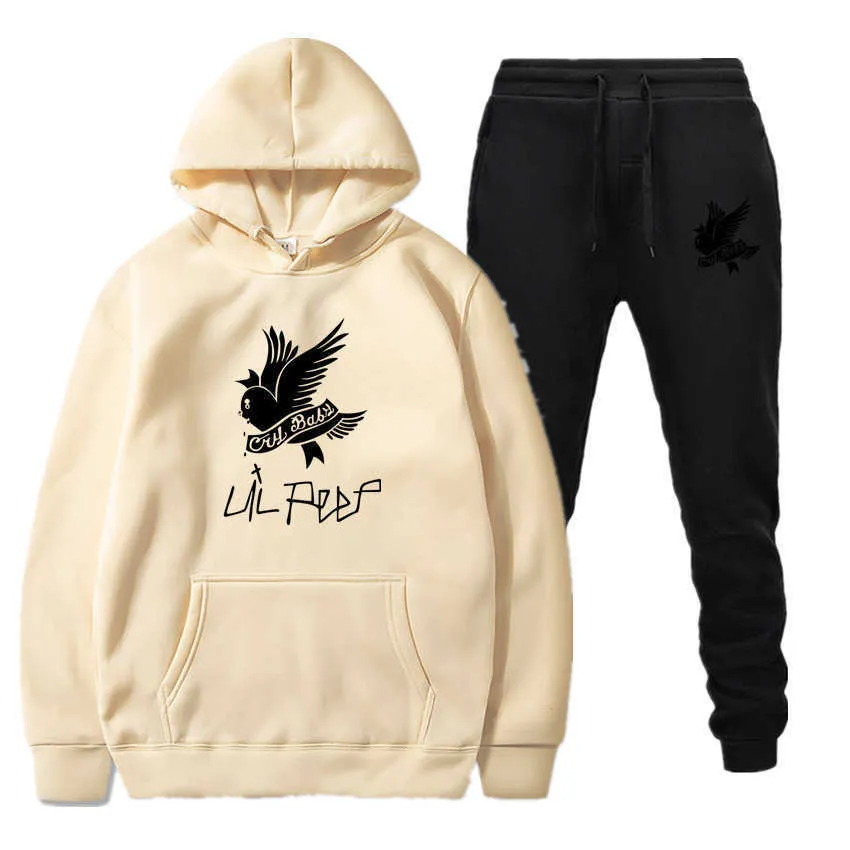 New Men Hoodies Suit Lil Peep Tracksuit Sweatshirt Suit Fleece Hoodie+Sweat pants Jogging Homme Pullover Sportwear Suit Male (5)