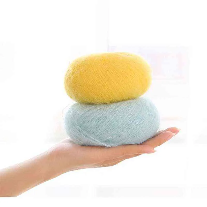 25 g/boule Mahai ligne fil de laine à tricoter doux pull chaud bricolage tricoté à la main Crochet artisanat écharpe chapeau Y211129