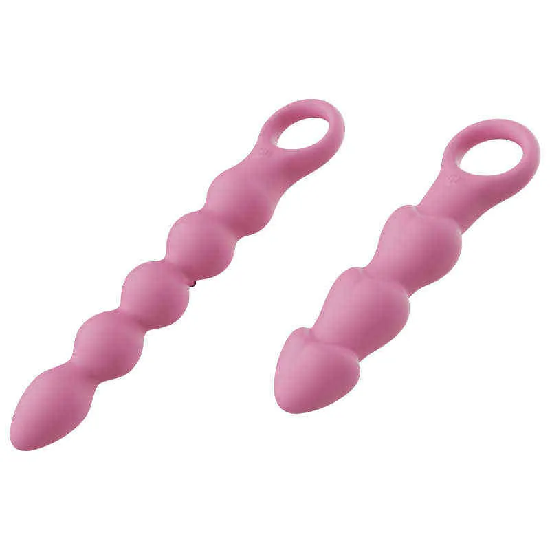 NXY Anal Toys Plug en silicone chaud avec 10 modes de vibration Perles graduées Masturbateur télescopique Adultes Sexe unisexe 1130
