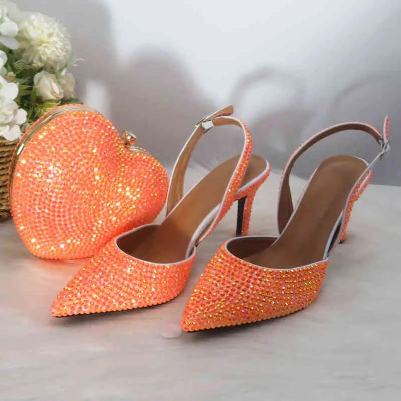 Обувь платья Zapatos de boda con punta en pico y brillantes para mujer calzado tacón alto fino fiesta 220303