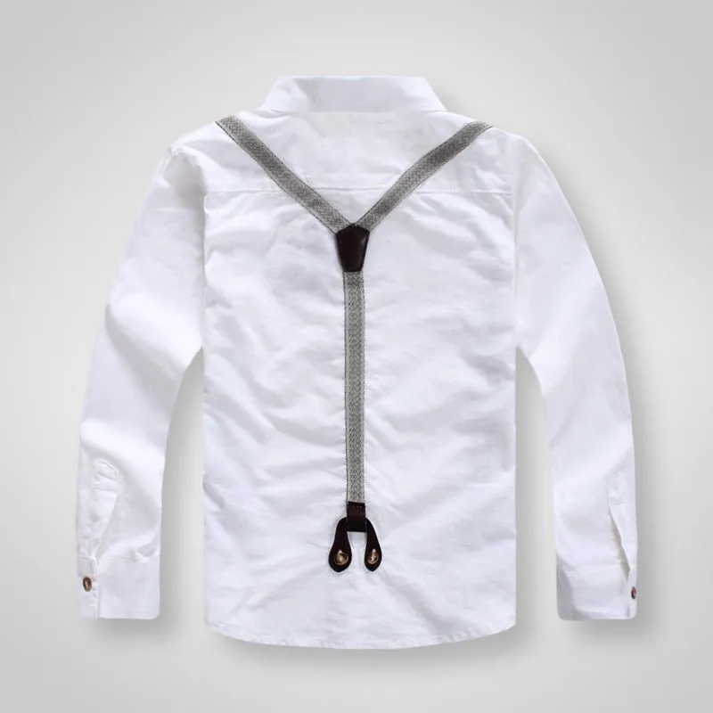 Camicie bambini Design classico con cinturino Stile inglese Cotone 100% Camicie bambini a maniche lunghe Abbigliamento 210306