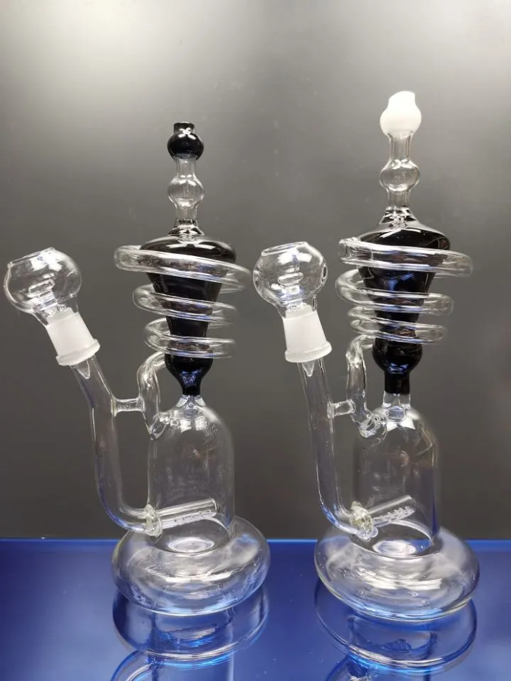 Super Vortex Glass Bong Dab Rig Кальяны Tornado Cyclone Recycler Rigs Recyclers Tube Water Pipe 14,4 мм Совместные бонги sestshop