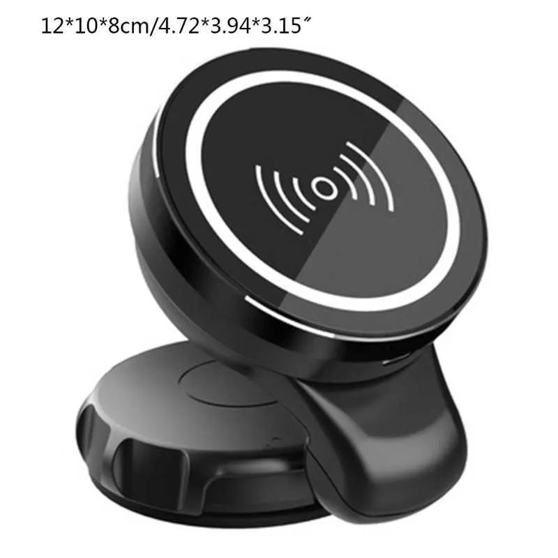 Magnetic Wireless Car Charger Dashboard Mount Compatible with QI-enabled Phone Magnetic Attachment Easy to Install