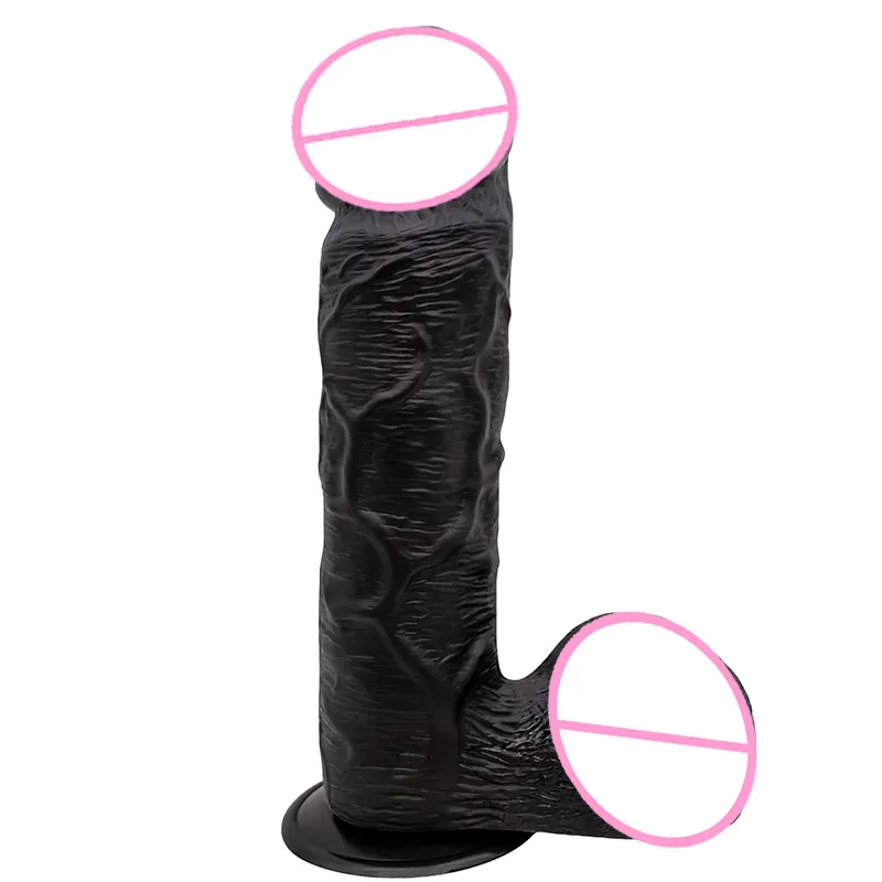 28*6.5 cm super enorm svart dildo för män strapon tjock jätte realistisk penis stor kuk anal plug vagina dick sexig leksak kvinnor