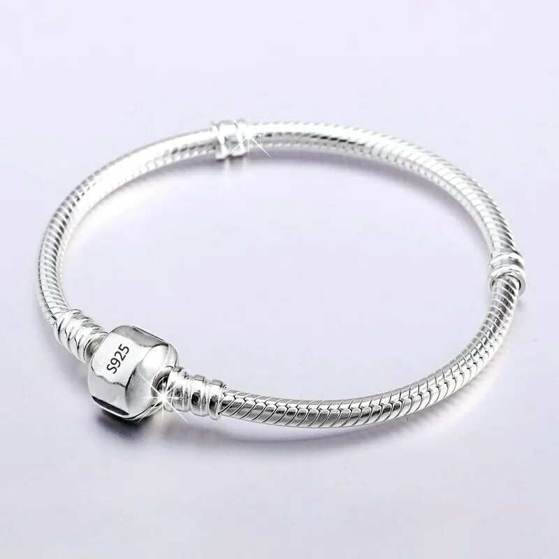 Bracciale fascino a catena Silver 925 con Ale S925 Logo Fit perle fai -da -te incante