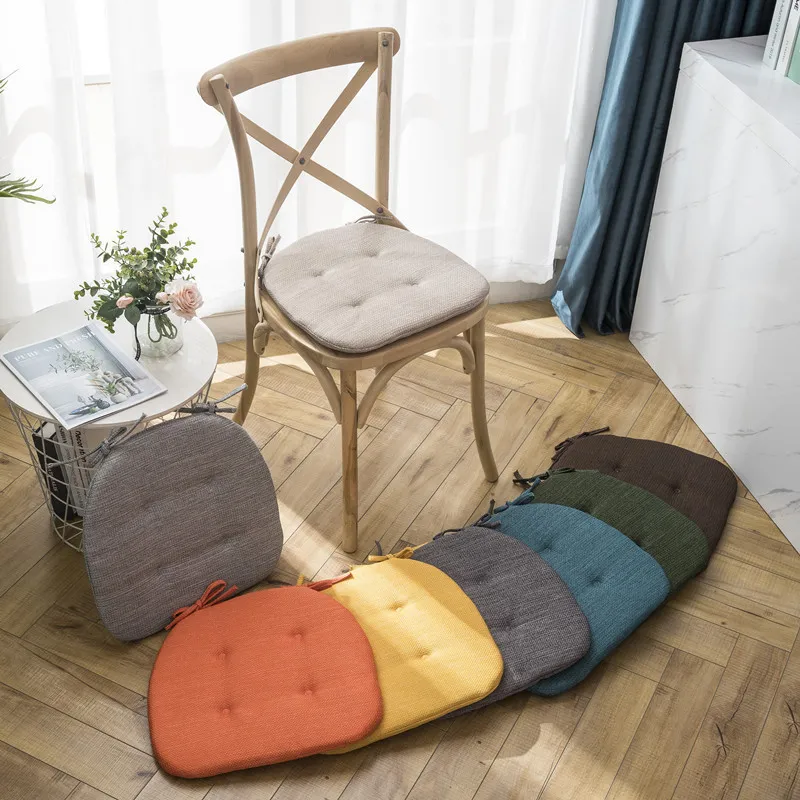 Fashion Anti-slip Linen Chair Cushion Household Sponge MultiColor Dining Room Chair Cushions for Pallets Outdoor Garden Cushions 220309
