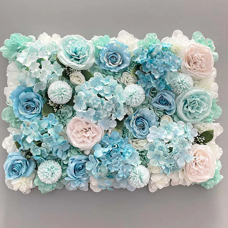 Panneaux muraux de fleurs de roses artificielles en soie, fleurs de décoration murale pour mariage, fête prénatale, fête d'anniversaire, toile de fond Q0826249r