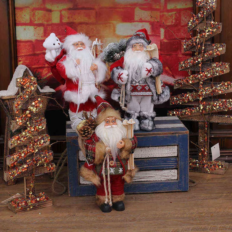 2022 grandes 30*20cm adornos navideños Santa Claus muñeca decoración tela árbol de Navidad colgante decorativo para regalo de año 211104