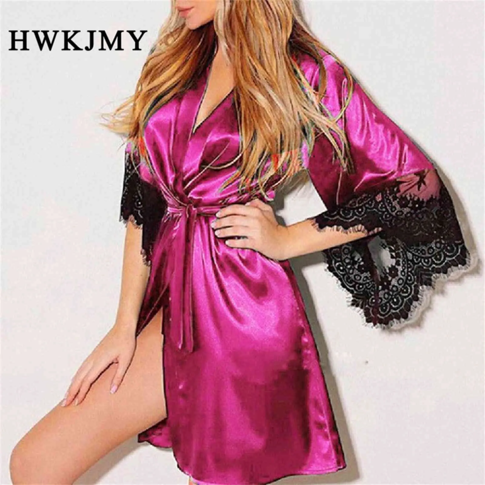 Plus Größe Mode Sexy Satin Nachtwäsche Frauen Damen Nacht Kleid Dessous Nachthemden V-ausschnitt Nachthemd Spitze Up Lose Nachthemd