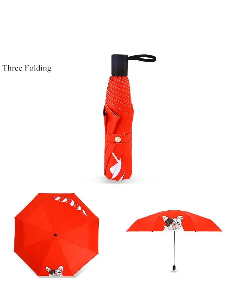 Sunny and Rainy Guarda Chuva Dual Purpose Compact and Convenient Folding Umbrella Reinforced 8 Bone Female Rain Paraguas