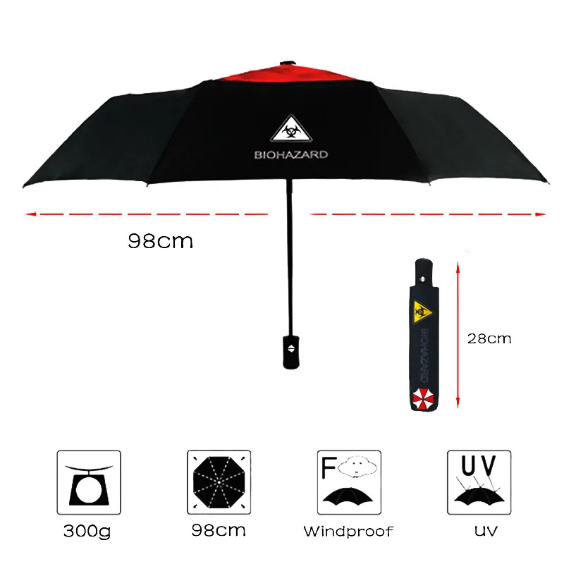 Parapluie créatif Biohazard pluie femmes automatique pliant coupe-vent parapluies enfants Anime Anti-UV soleil